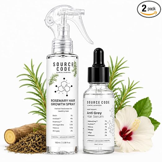 Hair Growth Spray + Anti Grey Serum Combo – Hair Fall Control & Grey Care